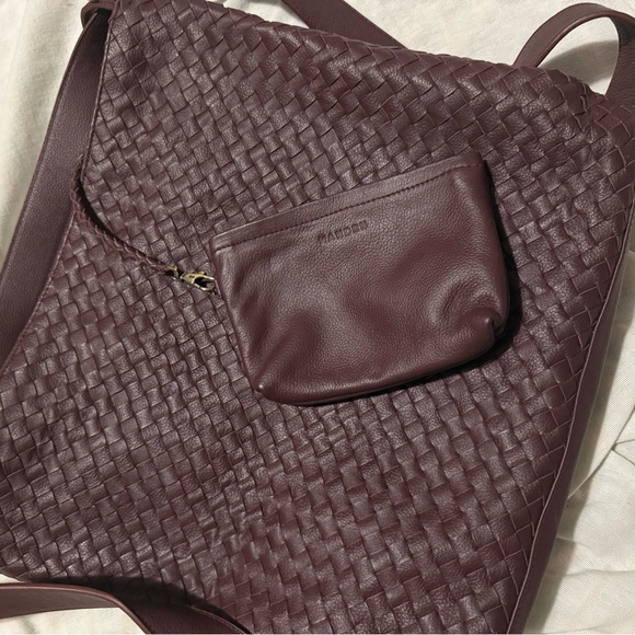 MANDRN Woven Evra Tote - Burgundy Shoulder Bag/ backpack - Picture 14 of 15